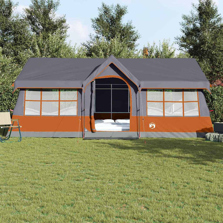 Vidaxx Familienzelt mit Dach grau und orange 622 x 295 x 238 cm