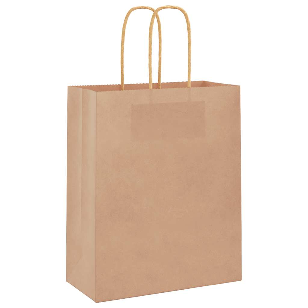 VidaXL Papiertüten 50 Stück mit Griffen 18x8x22 cm braun