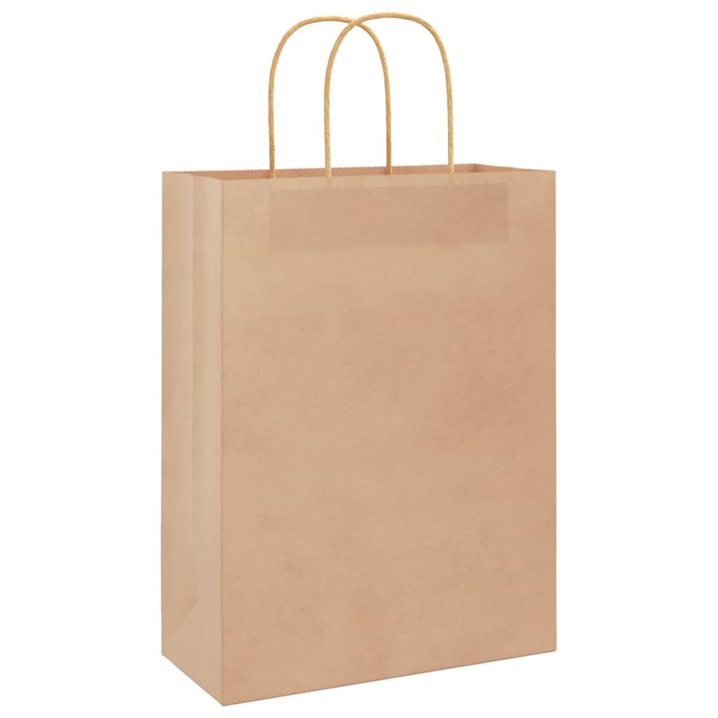 VidaXL Papiertüten 50 Stück mit Griffen 26x12x35 cm braun