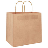 VidaXL Papiertüten 50 Stück mit Griffen 26x17x25 cm braun - afbeelding 3