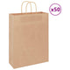 VidaXL Papiertüten 50 Stück mit Griffen 32x12x42 cm braun