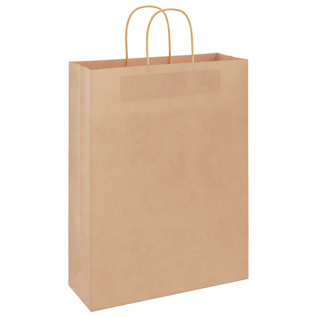 VidaXL Papiertüten 50 Stück mit Griffen 32x12x42 cm braun