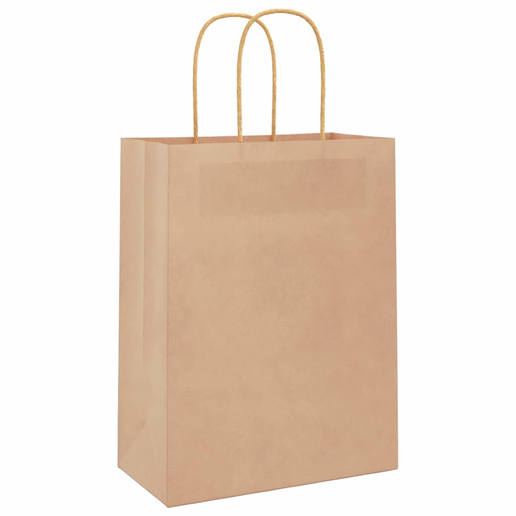 VidaXL Papiertüten 250 Stück mit Griffen 21x11x28 cm braun