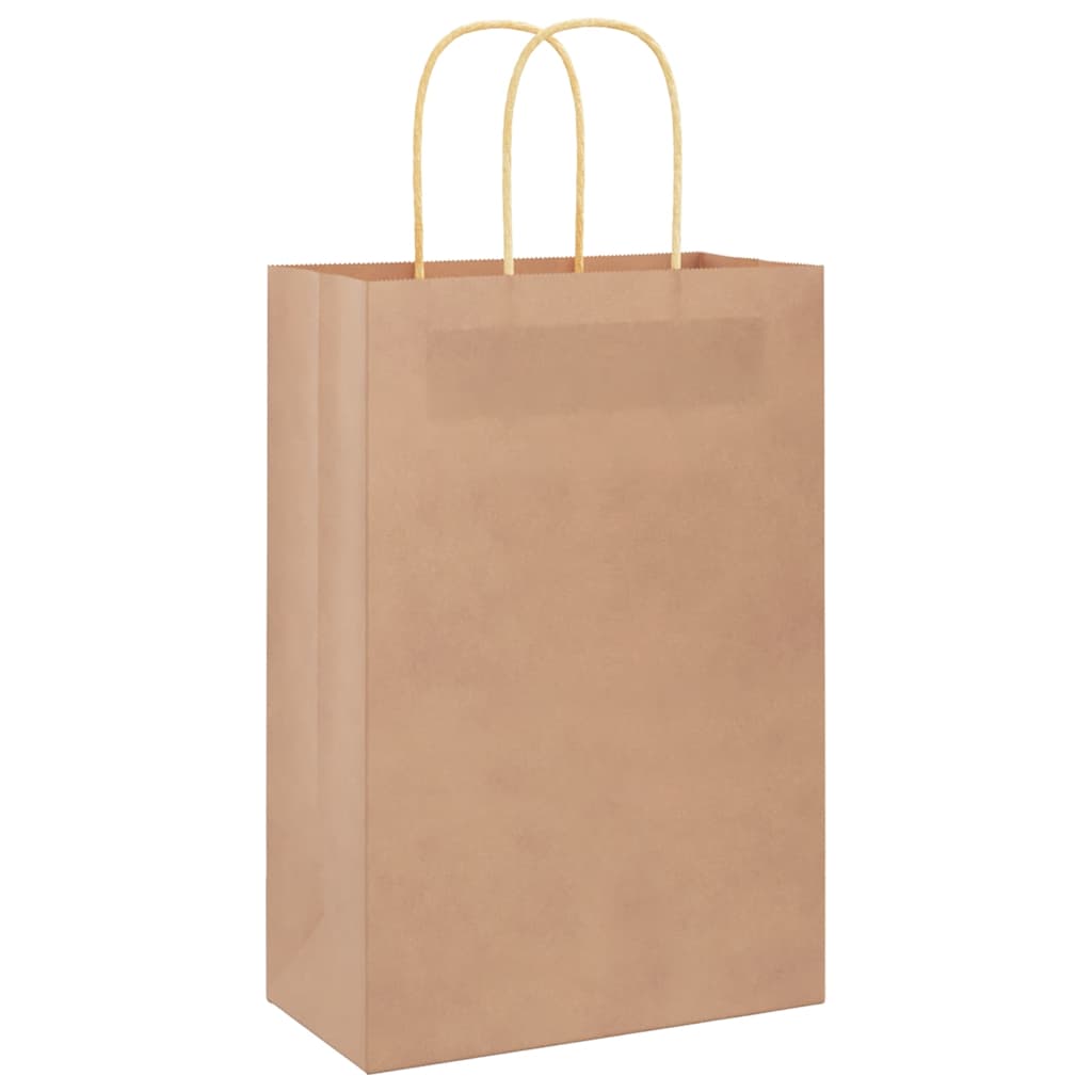Vidaxxl Papiertüten 250 Stück mit Henkel 21x11x31 cm braun