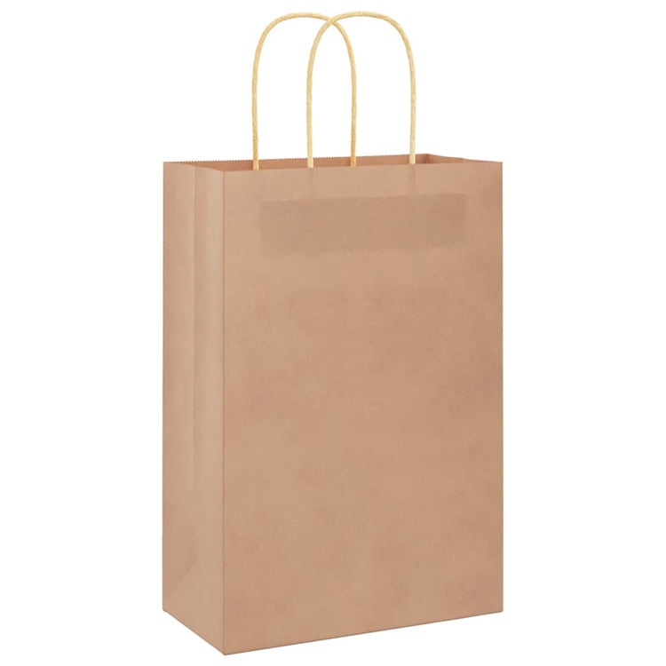 Vidaxxl Papiertüten 250 Stück mit Henkel 21x11x31 cm braun