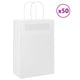 VidaXL Papiertüten 50 Stück mit Griffen 21x11x31 cm weiß