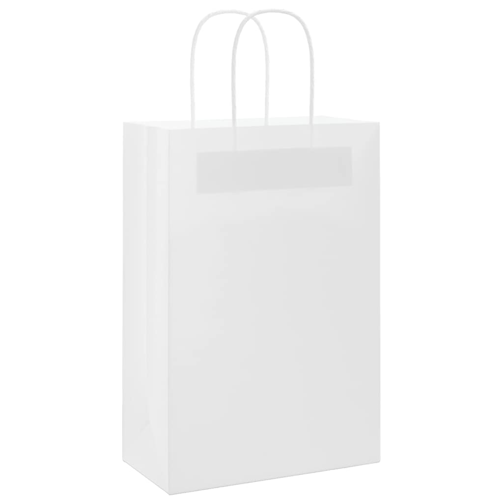 VidaXL Papiertüten 50 Stück mit Griffen 21x11x31 cm weiß