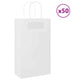 VidaXL Papiertüten 50 Stück mit Griffen 21x11x36 cm weiß