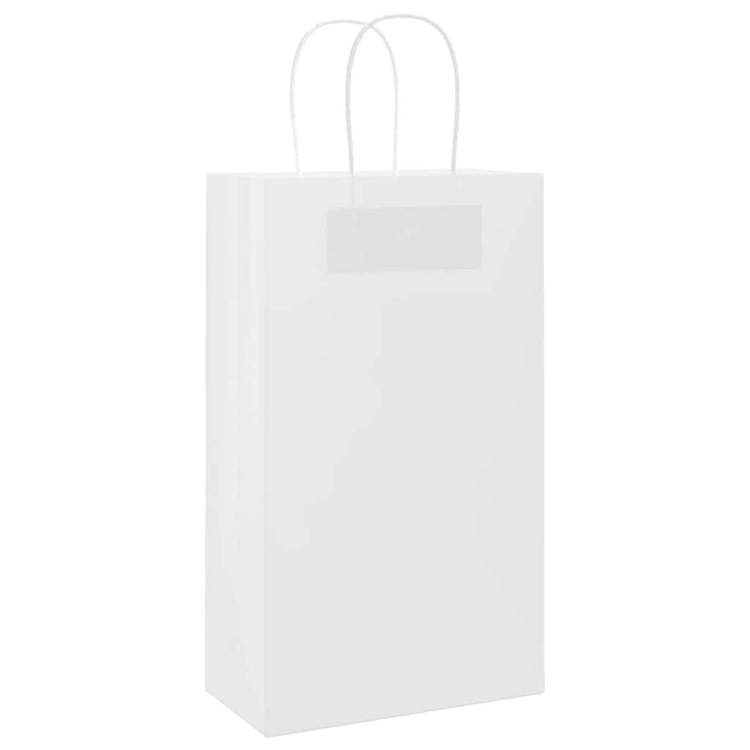 VidaXL Papiertüten 50 Stück mit Griffen 21x11x36 cm weiß
