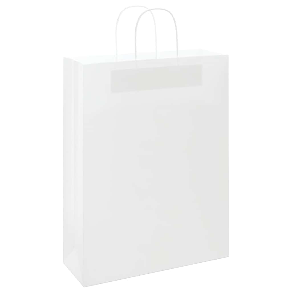 VidaXL Papiertüten 50 Stück mit Griffen 32x12x42 cm weiß