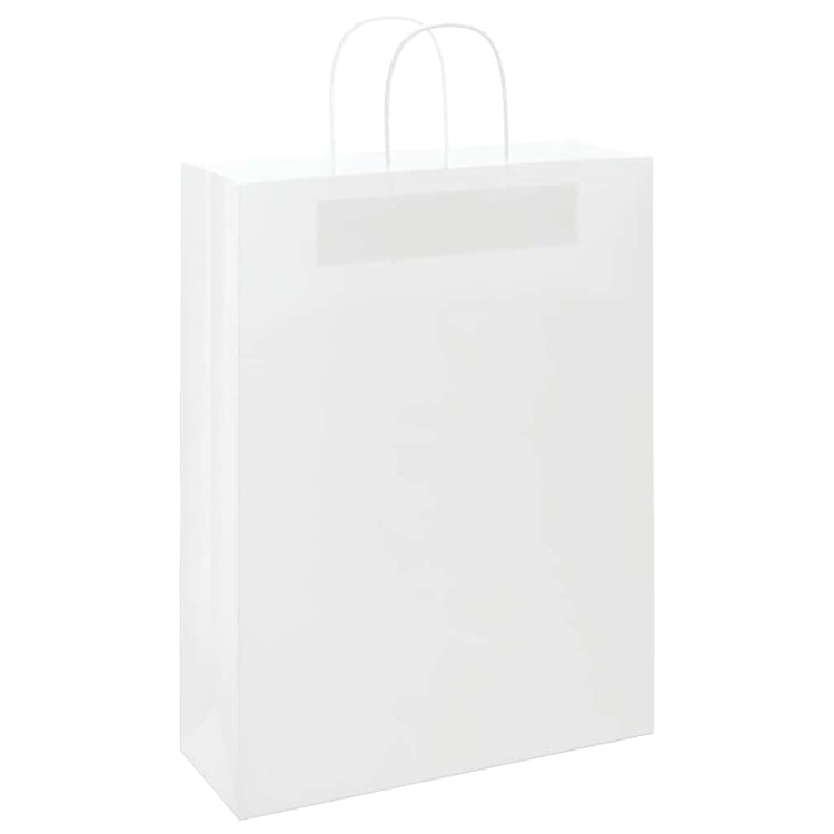VidaXL Papiertüten 50 Stück mit Griffen 32x12x42 cm weiß