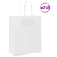 VidaXL Papiertüten 250 Stück mit Griffen 18x8x22 cm weiß