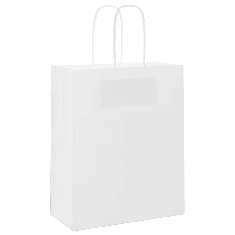 VidaXL Papiertüten 250 Stück mit Griffen 18x8x22 cm weiß