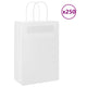 Vidaxxl Papiertüten 250 Stück mit Griffen 21x11x31 cm weiß