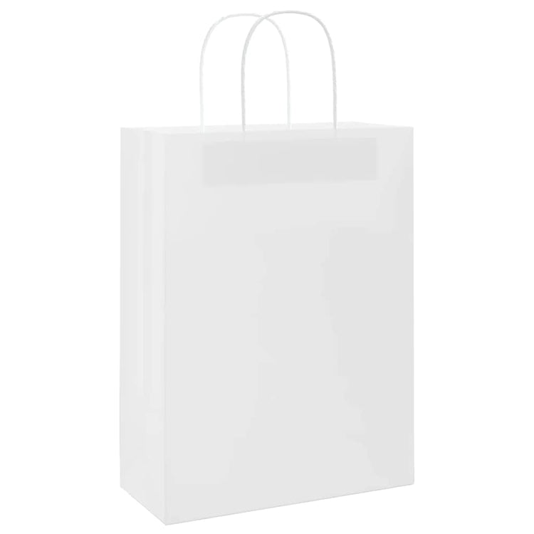 VidaXL Papiertüten 250 Stück mit Griffen 26x12x35 cm weiß