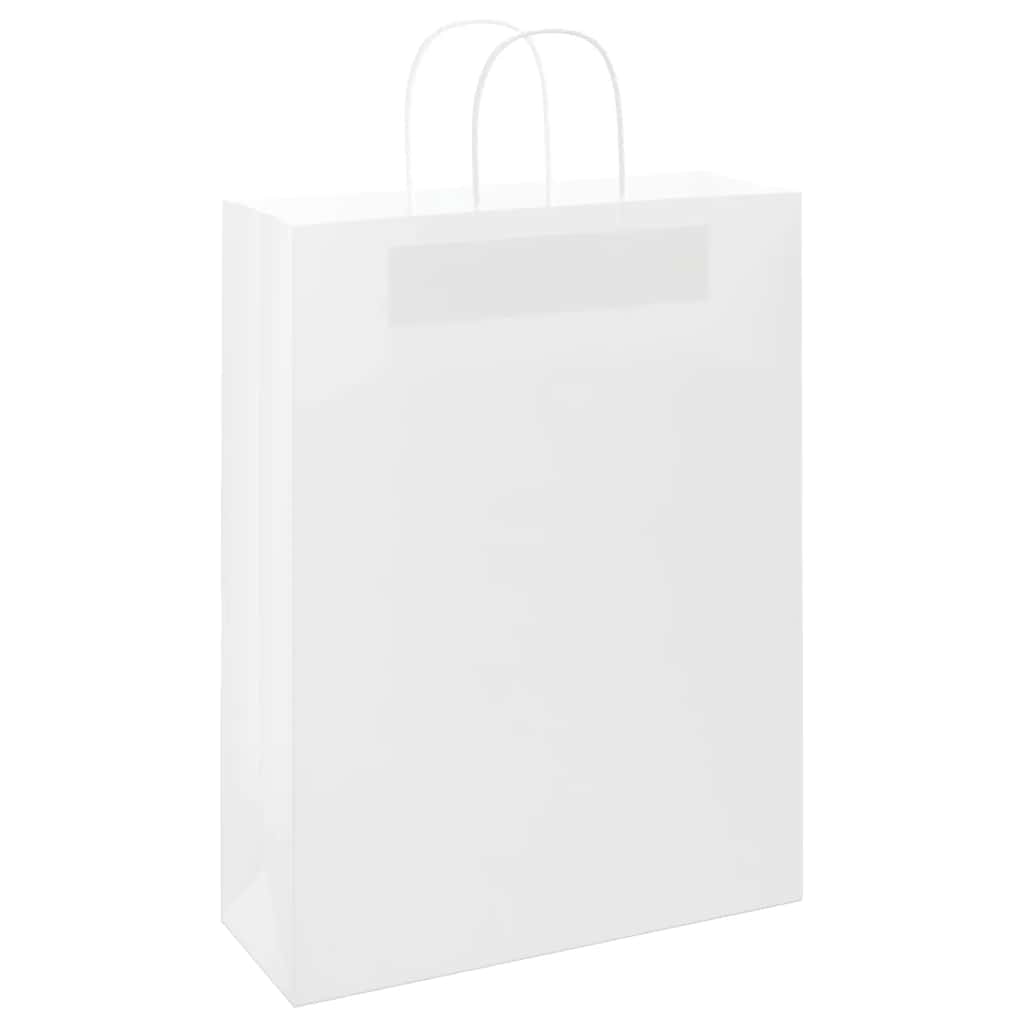 VidaXL Papiertüten 250 Stück mit Griffen 32x12x42 cm weiß