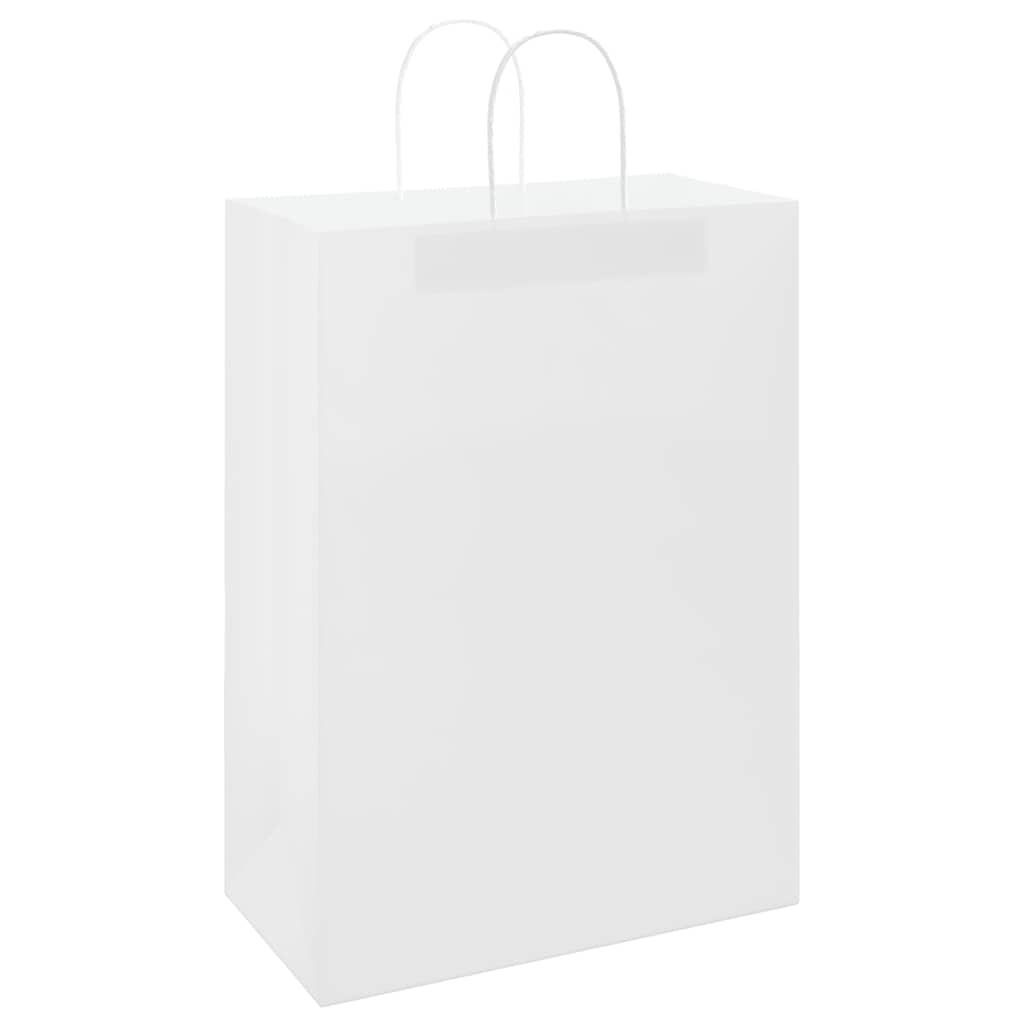VidaXL Papiertüten 250 Stück mit Griffen 32x17x44 cm weiß