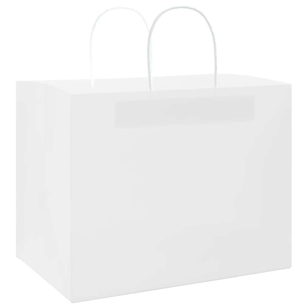 VidaXL Papiertüten 250 Stück mit Griffen 32x22x24 cm weiß