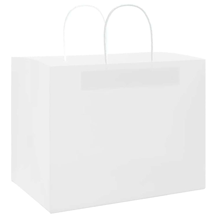 VidaXL Papiertüten 250 Stück mit Griffen 32x22x24 cm weiß