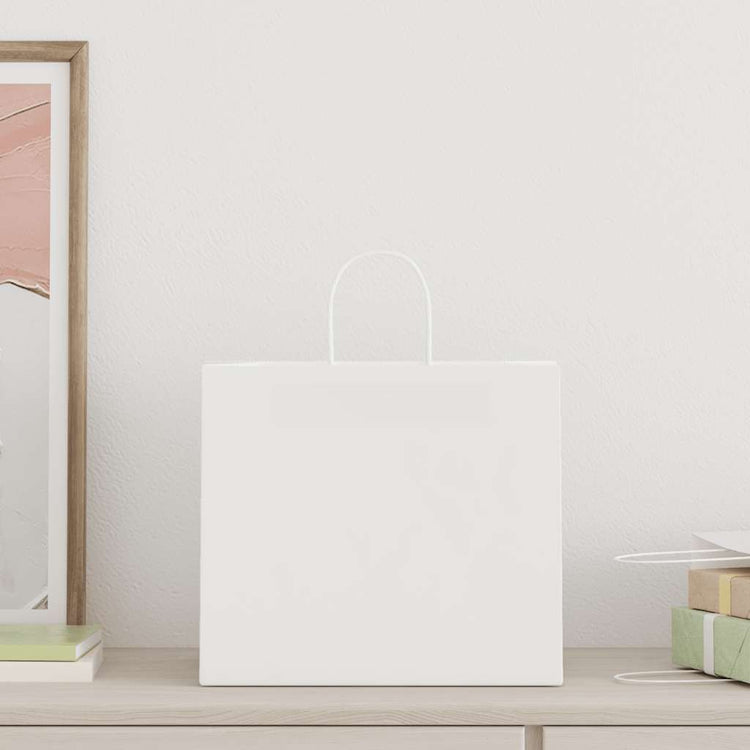VidaXL Papiertüten 250 Stück mit Griffen 32x22x28 cm weiß