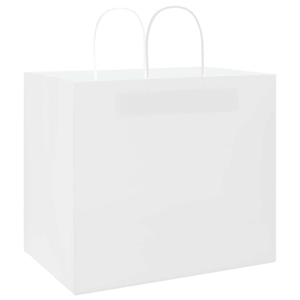 VidaXL Papiertüten 250 Stück mit Griffen 32x22x28 cm weiß