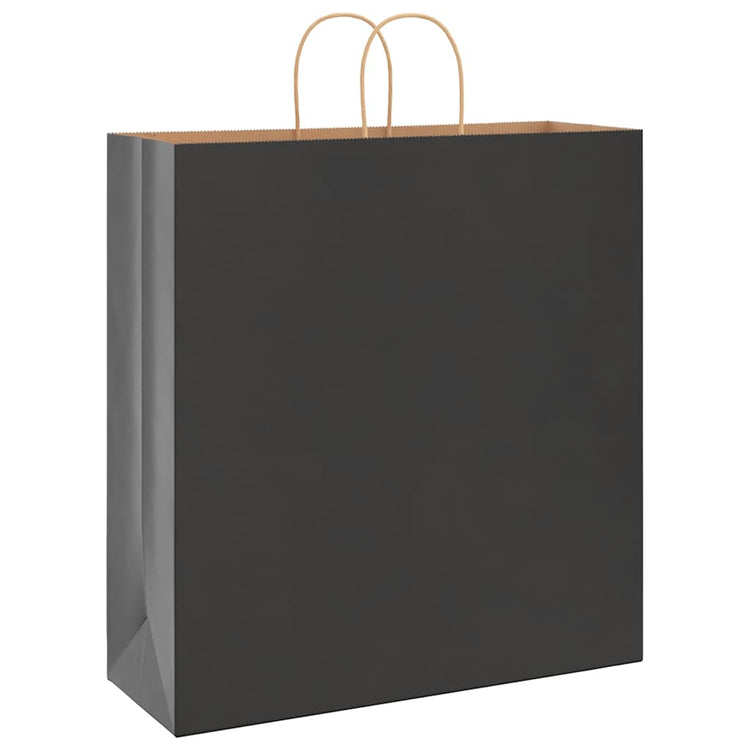 VidaXL Papiertüten 50 Stück mit Griffen 45x17x48 cm schwarz