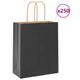 VidaXL Papiertüten 250 Stück mit Griffen 18x8x22 cm schwarz
