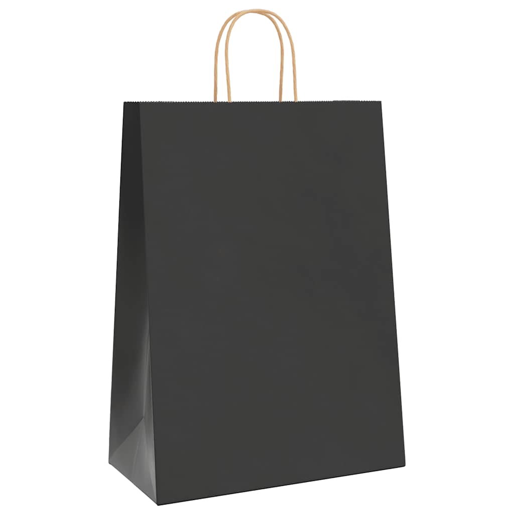 VidaXL Papiertüten 250 Stück mit Griffen 32x17x44 cm schwarz