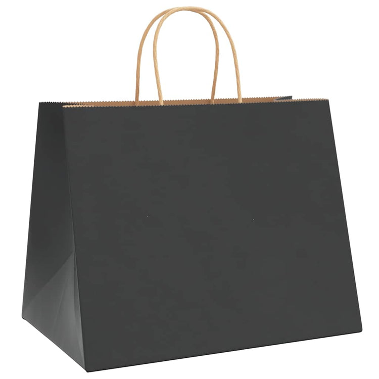 VidaXL Papiertüten 250 Stück mit Griffen 32x22x24 cm schwarz