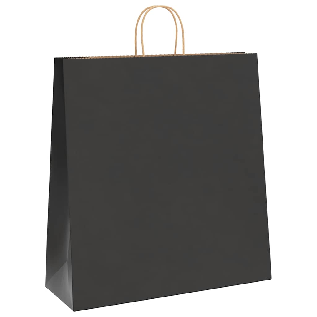 VidaXL Papiertüten 250 Stück mit Griffen 45x17x48 cm schwarz