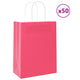 VidaXL Papiertüten 50 Stück mit Griffen 21x11x28 cm rosa
