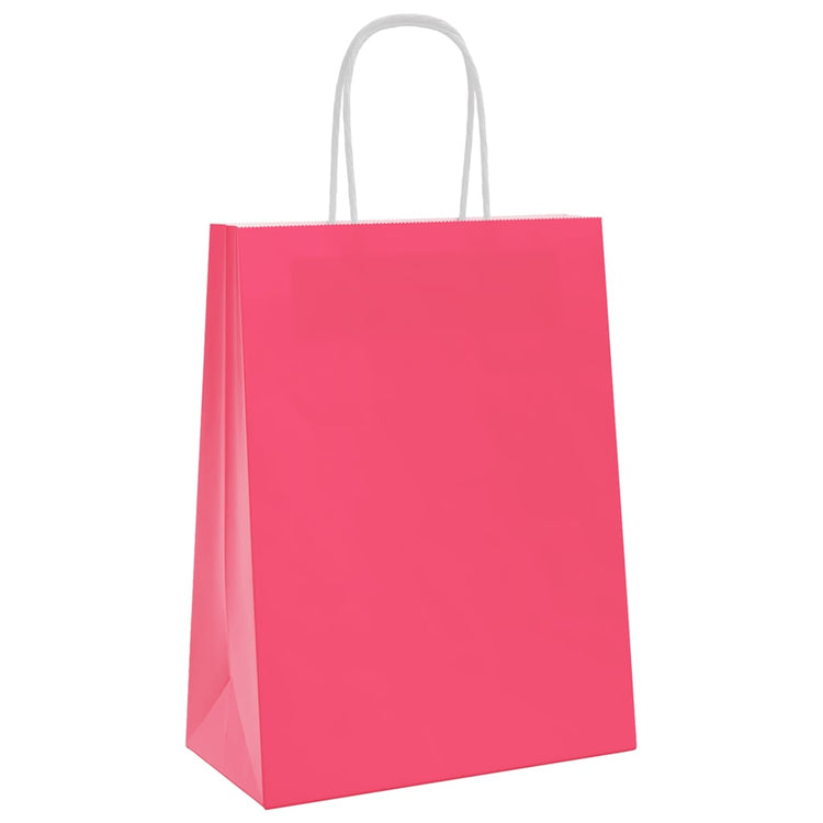 VidaXL Papiertüten 50 Stück mit Griffen 21x11x28 cm rosa