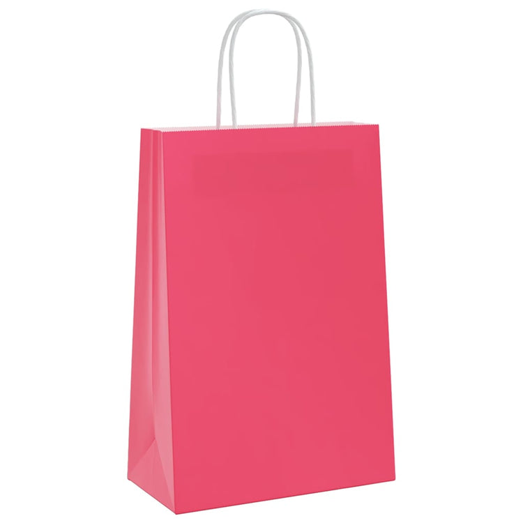 VidaXL Papiertüten 50 Stück mit Griffen 21x11x31 cm rosa