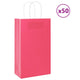 VidaXL Papiertüten 50 Stück mit Griffen 21x11x36 cm rosa