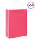 VidaXL Papiertüten 50 Stück mit Griffen 26x12x35 cm rosa