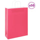 VidaXL Papiertüten 50 Stück mit Griffen 32x12x42 cm rosa