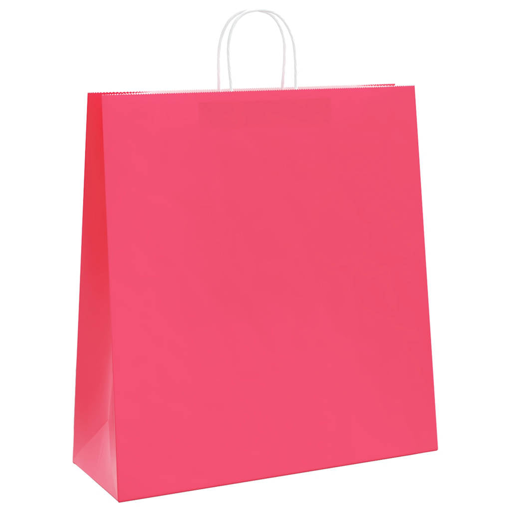 VidaXL Papiertüten 50 Stück mit Griffen 45x17x48 cm rosa