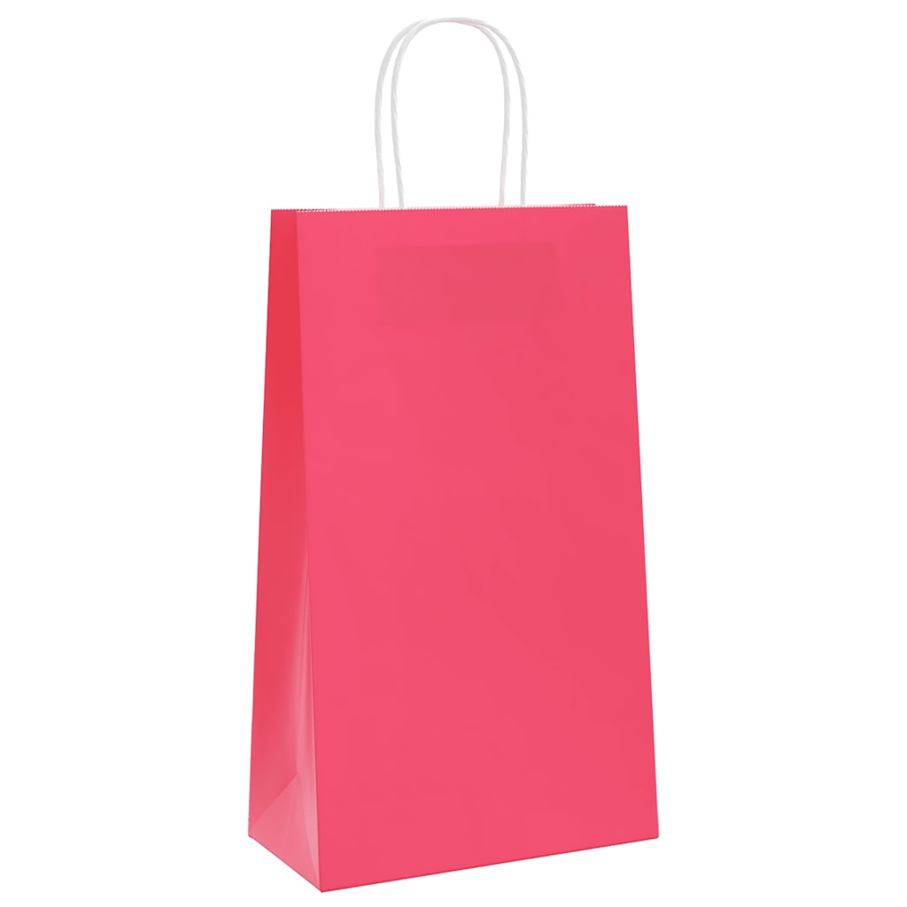 VidaXL Papiertüten 250 Stück mit Griffen 21x11x36 cm rosa