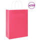 VidaXL Papiertüten 250 Stück mit Griffen 26x12x35 cm rosa