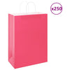 VidaXL Papiertüten 250 Stück mit Griffen 32x17x44 cm rosa