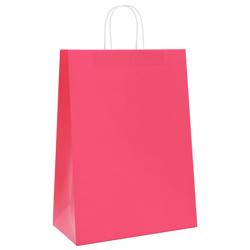 VidaXL Papiertüten 250 Stück mit Griffen 32x17x44 cm rosa