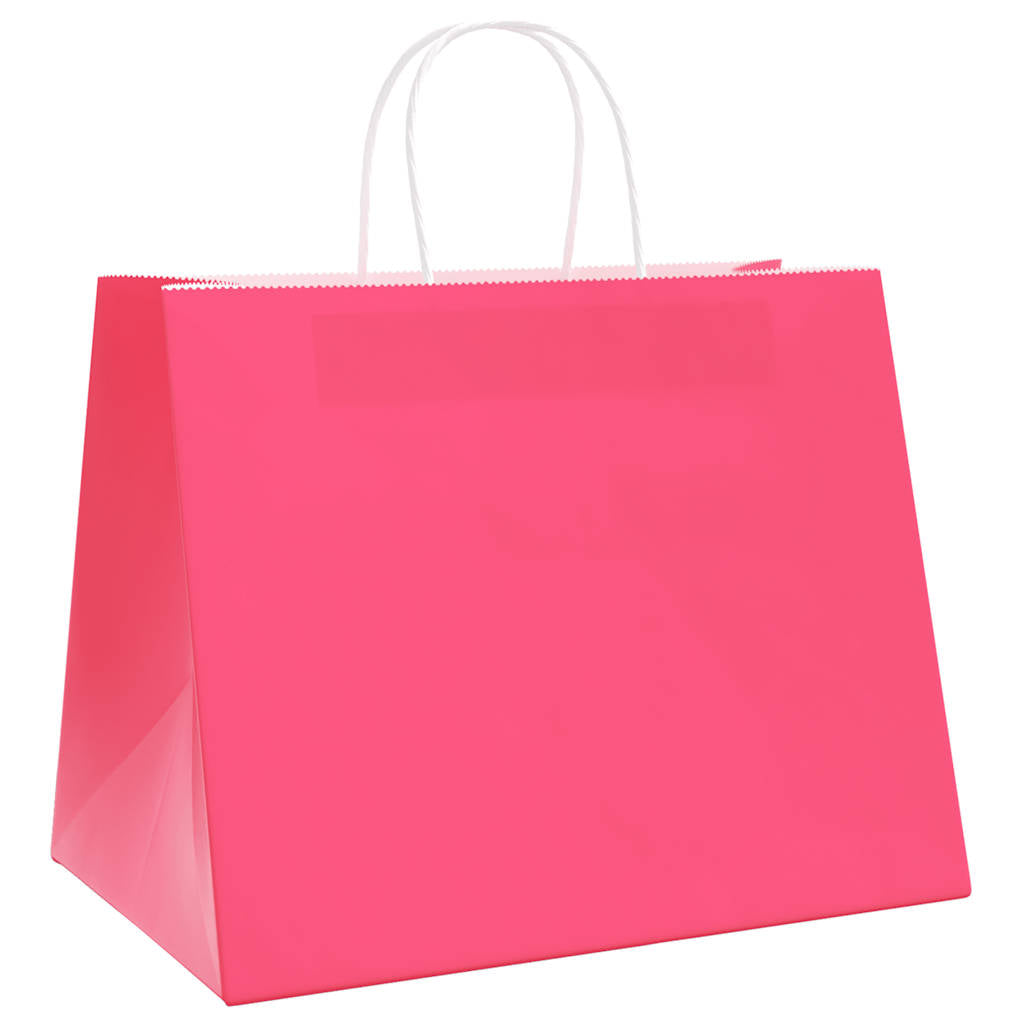 VidaXL Papiertüten 250 Stück mit Griffen 32x22x24 cm rosa