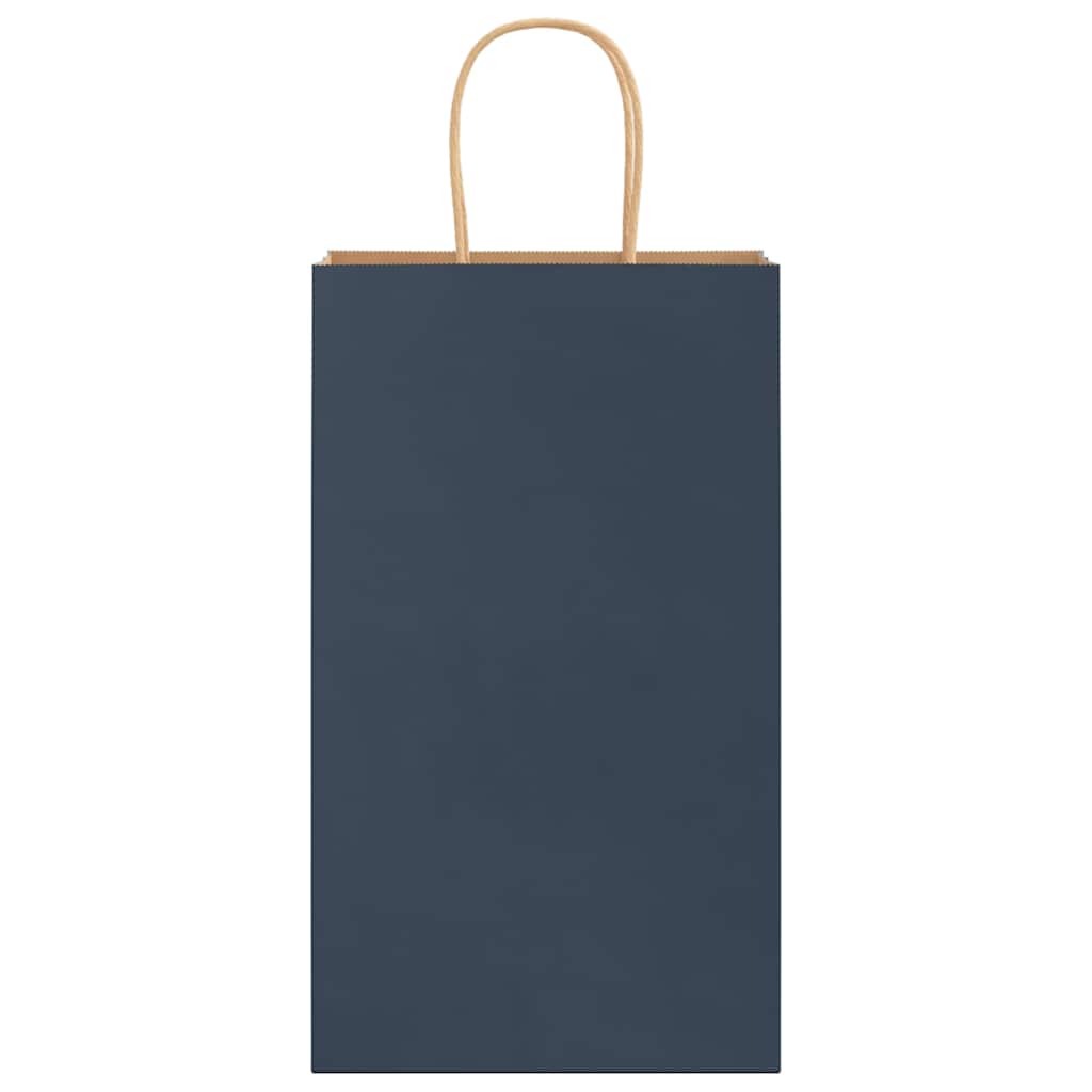 VidaXL Papiertüten 250 Stück mit Griffen 21x11x36 cm blau