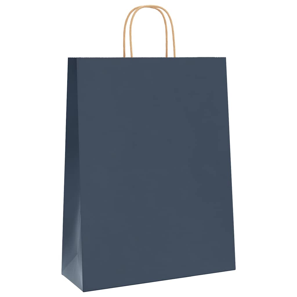 VidaXL Papiertüten 250 Stück mit Griffen 32x12x42 cm blau