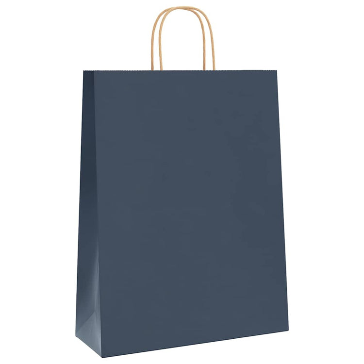 VidaXL Papiertüten 250 Stück mit Griffen 32x12x42 cm blau