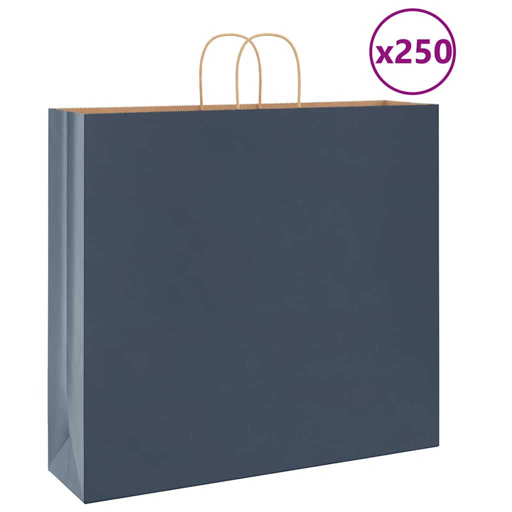 VidaXL paper bags 250 pcs with handles 54x15x49 cm blue