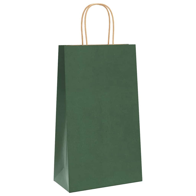 VidaXL Papiertüten 50 Stück mit Griffen 21x11x36 cm grün