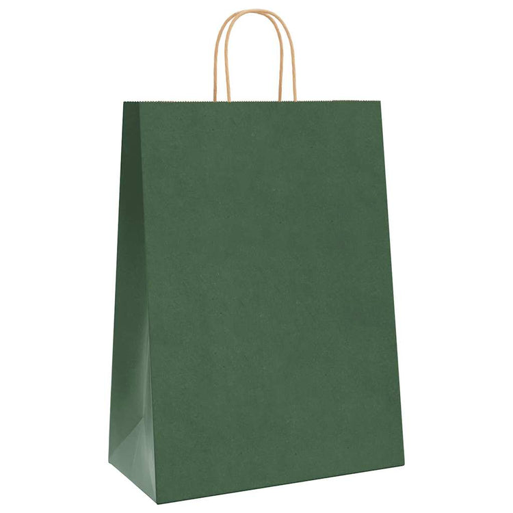 VidaXL Papiertüten 250 Stück mit Griffen 32x17x44 cm grün