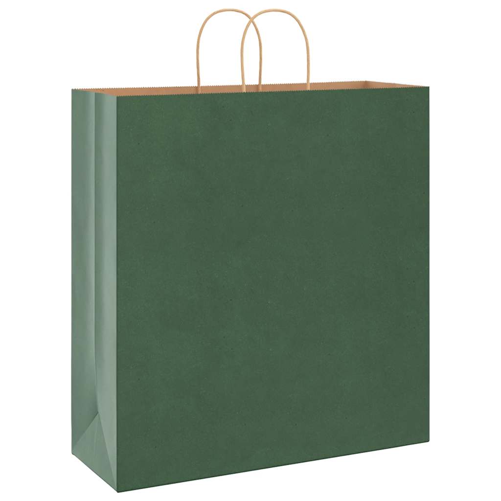 VidaXL Papiertüten 250 Stück mit Griffen 45x17x48 cm grün