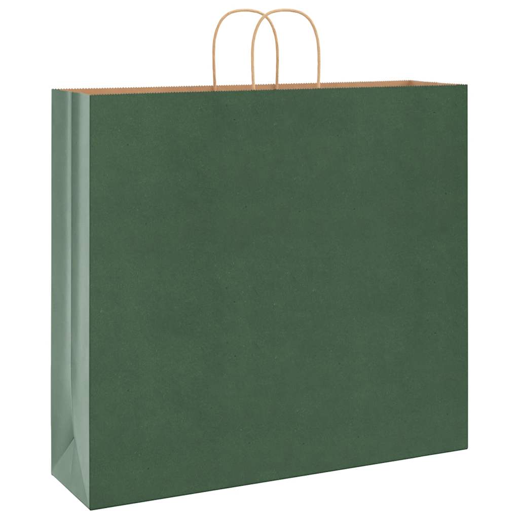 VidaXL paper bags 250 pcs with handles 54x15x49 cm green